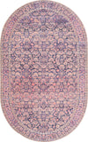 Unique Loom Timeless LEO-RVVL9 Navy Blue Area Rug Oval Top-down Image