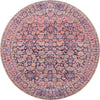 Unique Loom Timeless LEO-RVVL9 Navy Blue Area Rug Round Top-down Image