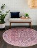 Unique Loom Timeless LEO-RVVL9 Navy Blue Area Rug Round Lifestyle Image