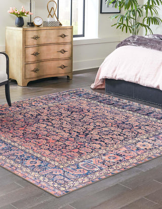 Unique Loom Timeless LEO-RVVL9 Navy Blue Area Rug Square Lifestyle Image