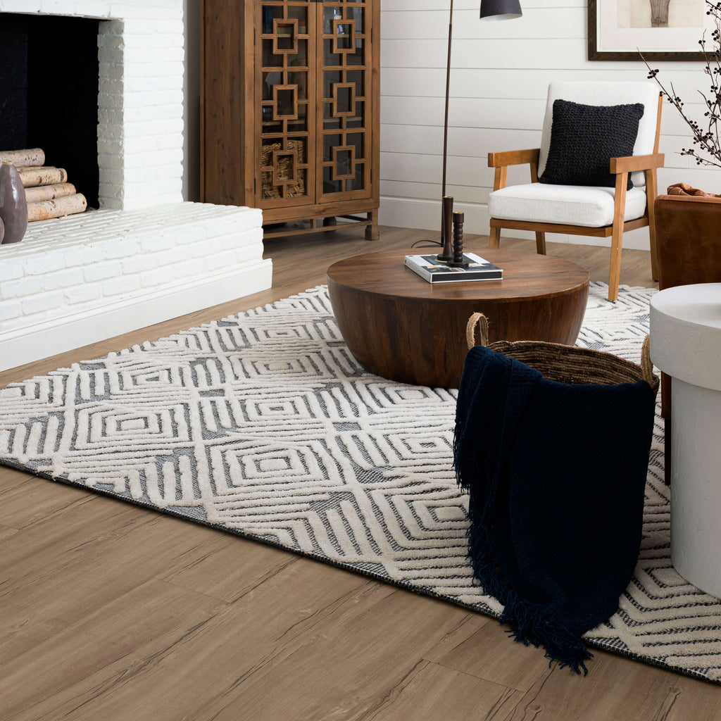 Karastan Sirocco Tipaza Black/White Area Rug by Drew and Jonathan Lifestyle Image Feature