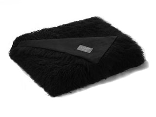 Auskin Luxury Skins Tibetan Sheepskin Throw Black Bedding