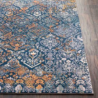 Surya Topkapi TPK-2300 Ink Burnt Orange Navy Aqua Taupe Cream Khaki Camel Area Rug Detail Image