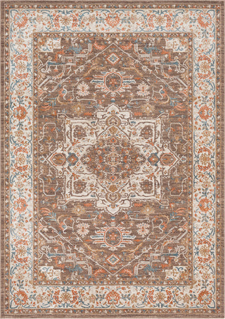 Surya Topkapi TPK-2301 Burnt Orange Navy Aqua Camel Dark Brown Cream Khaki Area Rug main image