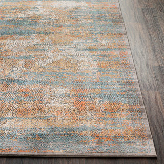 Surya Topkapi TPK-2304 Navy Aqua Taupe Camel Burnt Orange Cream Khaki Area Rug Detail Image