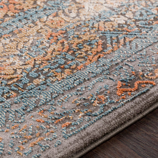 Surya Topkapi TPK-2304 Navy Aqua Taupe Camel Burnt Orange Cream Khaki Area Rug Texture Image