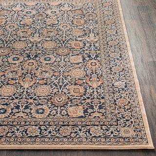 Surya Topkapi TPK-2307 Ink Camel Khaki Burnt Orange Navy Aqua Area Rug Detail Image