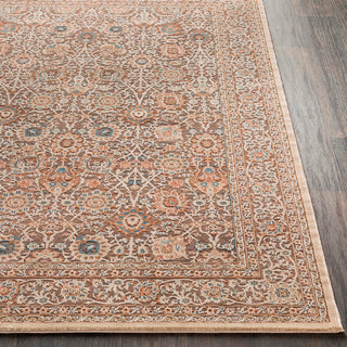 Surya Topkapi TPK-2308 Aqua Navy Burnt Orange Cream Khaki Camel Dark Brown Area Rug Detail Image