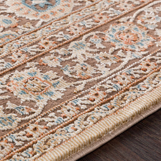 Surya Topkapi TPK-2308 Aqua Navy Burnt Orange Cream Khaki Camel Dark Brown Area Rug Texture Image