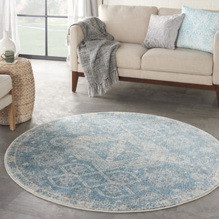 Nourison Tranquil TRA13 LtBlue/Ivory Area Rug Room Scene 3