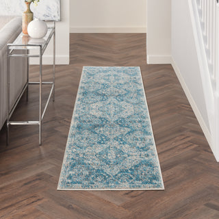 Nourison Tranquil TRA13 LtBlue/Ivory Area Rug Room Scene 4