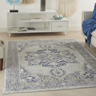 Nourison Tranquil TRA14 Grey/Navy Area Rug