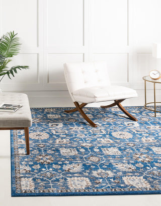 Unique Loom Tradition T-Heritage-5205a Blue Area Rug Square Lifestyle Image