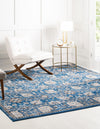 Unique Loom Tradition T-Heritage-5205a Blue Area Rug Square Lifestyle Image