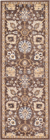 Unique Loom Tradition T-Heritage-5205a Brown Area Rug Runner Top-down Image