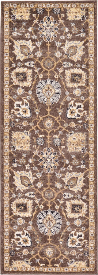 Unique Loom Tradition T-Heritage-5205a Brown Area Rug Runner Top-down Image