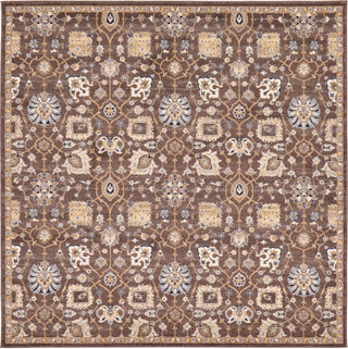 Unique Loom Tradition T-Heritage-5205a Brown Area Rug Square Lifestyle Image