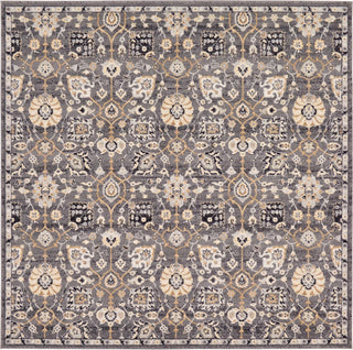 Unique Loom Tradition T-Heritage-5205a Gray Area Rug Square Top-down Image