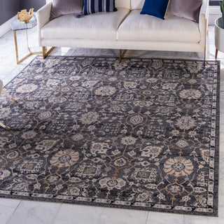 Unique Loom Tradition T-Heritage-5205a Gray Area Rug Square Lifestyle Image