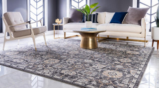 Unique Loom Tradition T-Heritage-5205a Gray Area Rug Square Lifestyle Image