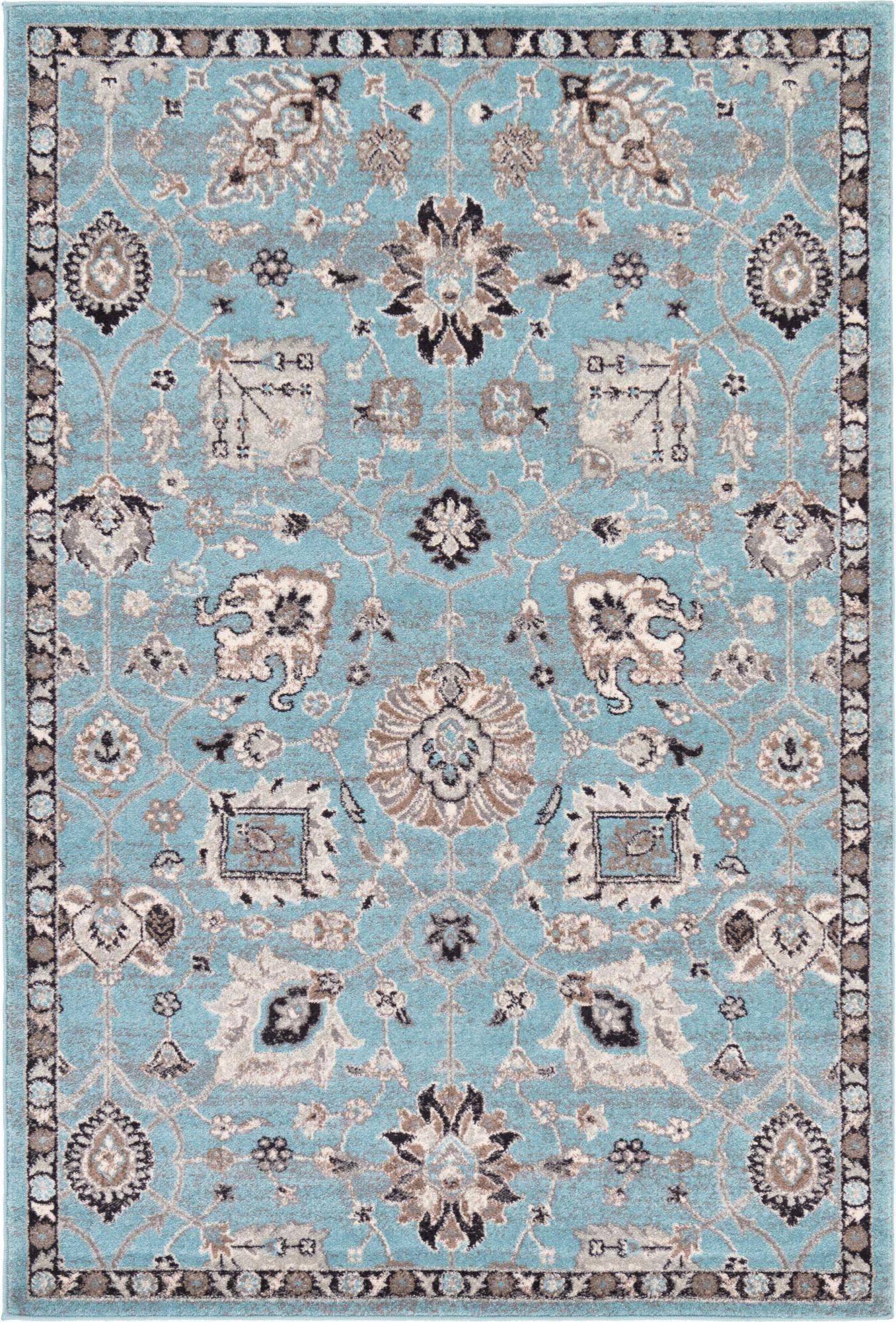 Unique Loom Tradition T-Heritage-5205a Light Blue Area Rug main image
