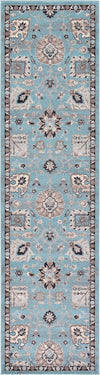 Unique Loom Tradition T-Heritage-5205a Light Blue Area Rug Runner Top-down Image