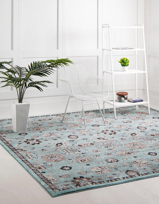 Unique Loom Tradition T-Heritage-5205a Light Blue Area Rug Square Lifestyle Image