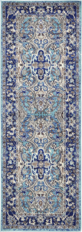 Unique Loom Tradition T-HERITAGE-5206 Blue Area Rug Runner Top-down Image