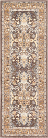 Unique Loom Tradition T-HERITAGE-5206 Brown Area Rug Runner Top-down Image