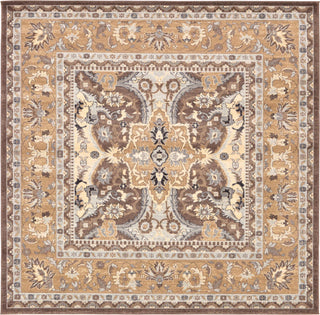 Unique Loom Tradition T-HERITAGE-5206 Brown Area Rug Square Top-down Image