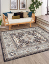 Unique Loom Tradition T-HERITAGE-5206 Charcoal Area Rug Square Lifestyle Image