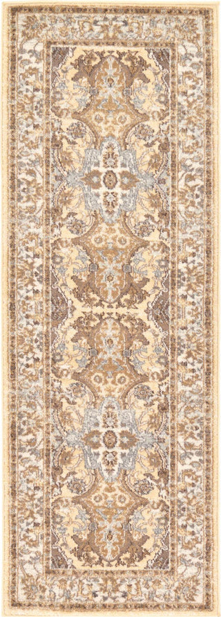 Unique Loom Tradition T-HERITAGE-5206 Cream Area Rug Runner Top-down Image