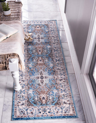 Unique Loom Tradition T-HERITAGE-5206 Light Blue Area Rug Runner Lifestyle Image