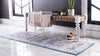 Unique Loom Tradition T-HERITAGE-5206 Light Blue Area Rug Runner Lifestyle Image