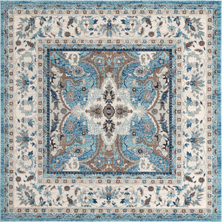 Unique Loom Tradition T-HERITAGE-5206 Light Blue Area Rug Square Top-down Image