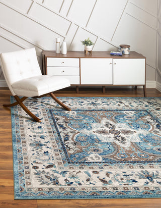 Unique Loom Tradition T-HERITAGE-5206 Light Blue Area Rug Square Lifestyle Image