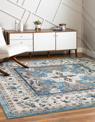 Unique Loom Tradition T-HERITAGE-5206 Light Blue Area Rug Square Lifestyle Image