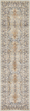 Unique Loom Tradition T-HERITAGE-5206 Silver Area Rug Runner Top-down Image