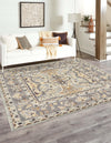 Unique Loom Tradition T-HERITAGE-5206 Silver Area Rug Square Lifestyle Image