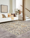 Unique Loom Tradition T-HERITAGE-5206 Silver Area Rug Square Lifestyle Image