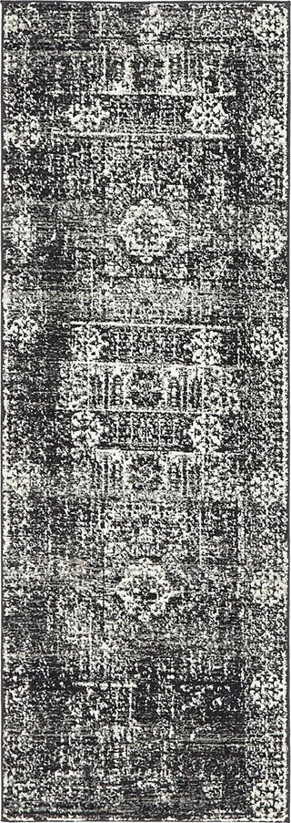 Unique Loom Tradition T-HERITAGE-5216B Black Area Rug Runner Top-down Image