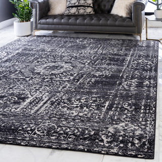 Unique Loom Tradition T-HERITAGE-5216B Black Area Rug Square Lifestyle Image