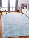 Unique Loom Tradition T-HERITAGE-5216B Light Blue Area Rug Rectangle Lifestyle Image Feature
