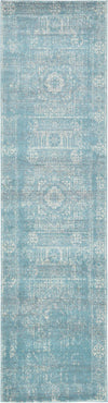 Unique Loom Tradition T-HERITAGE-5216B Light Blue Area Rug Runner Top-down Image