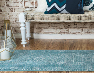 Unique Loom Tradition T-HERITAGE-5216B Light Blue Area Rug Runner Lifestyle Image