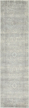 Unique Loom Tradition T-HERITAGE-5216B Silver Area Rug Runner Top-down Image
