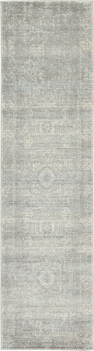 Unique Loom Tradition T-HERITAGE-5216B Silver Area Rug Runner Top-down Image