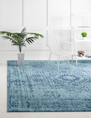 Unique Loom Tradition T-HERITAGE-5216B Turquoise Area Rug Square Lifestyle Image