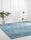 Unique Loom Tradition T-HERITAGE-5216B Turquoise Area Rug Square Lifestyle Image