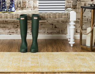 Unique Loom Tradition T-HERITAGE-5216B Yellow Area Rug Runner Lifestyle Image